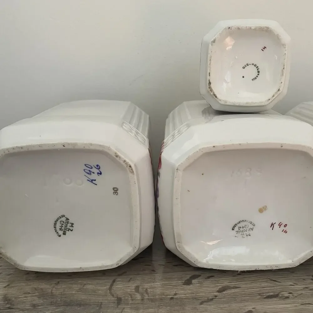 Vintage MZ Altrohlau Czechoslovakia CMR coffe Tea Canister set kerag Carlsbad